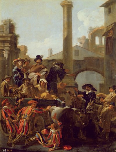 Carnival Time in Rome, 1653 by Jan van Bike Miel